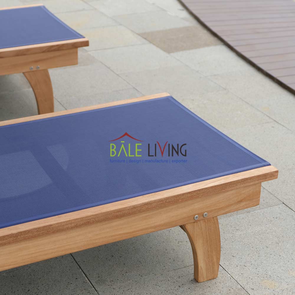 Cayman Teak Sun Lounger Blue - Image 7