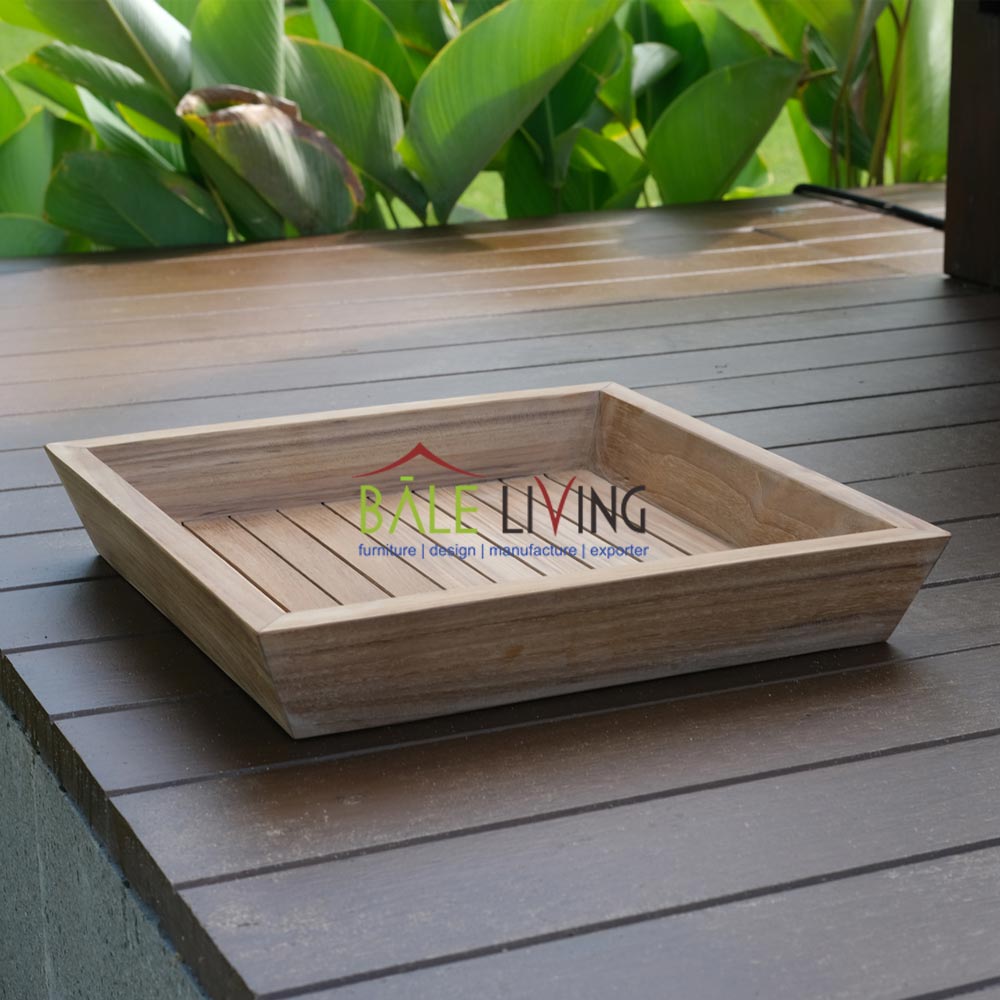 Catalina Teak Square Serving Tray - Image 4
