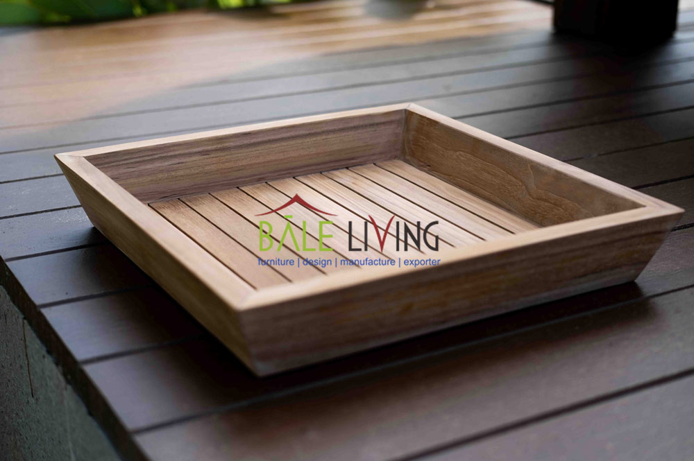 Catalina Teak Square Serving Tray - Image 3