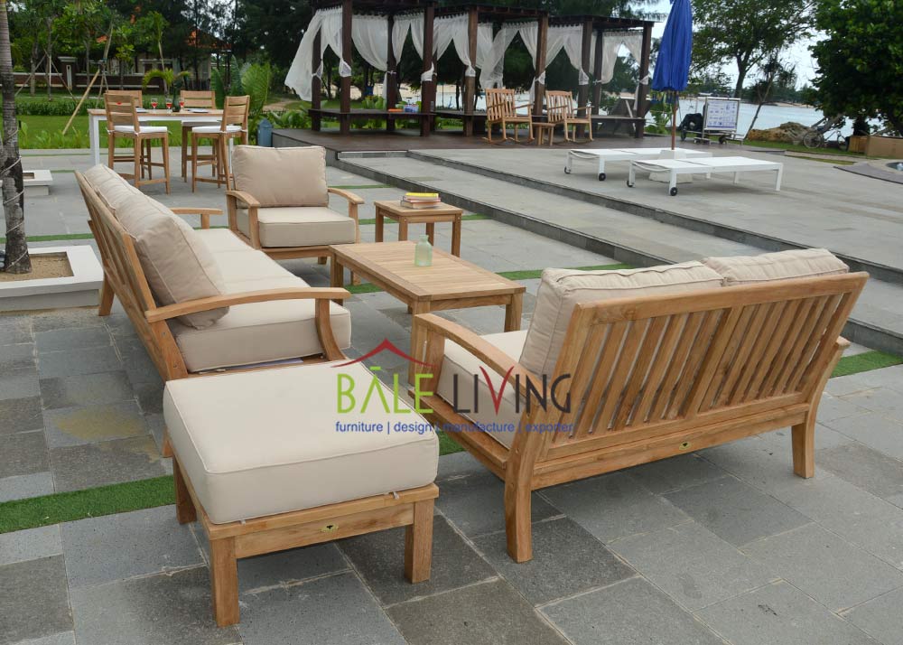 Pavillion Teak Ottoman - Image 3