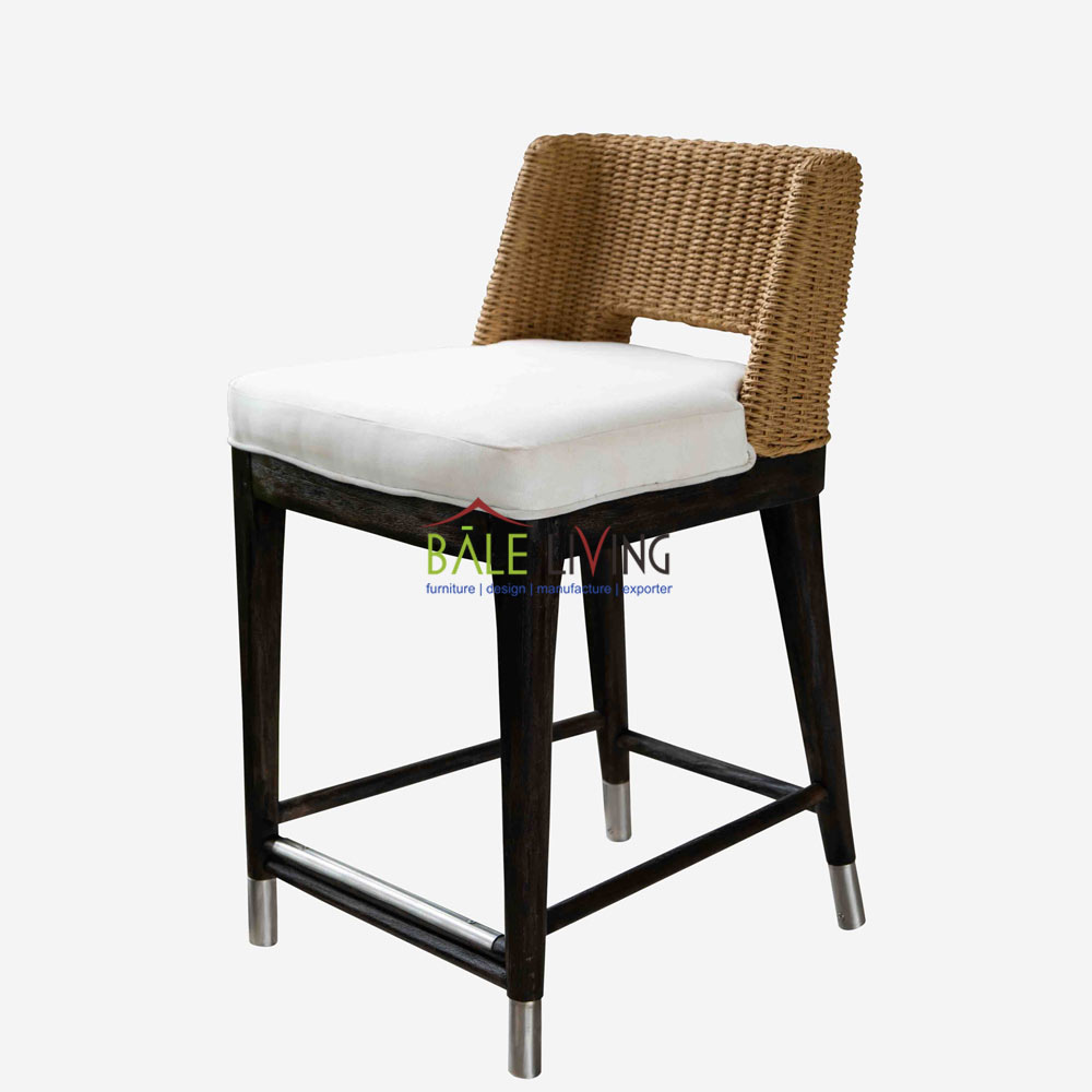 Firtz Rope Teak Bar Chair