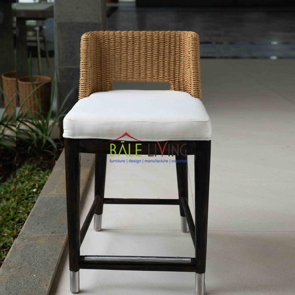 Firtz Rope Teak Bar Chair - Image 5