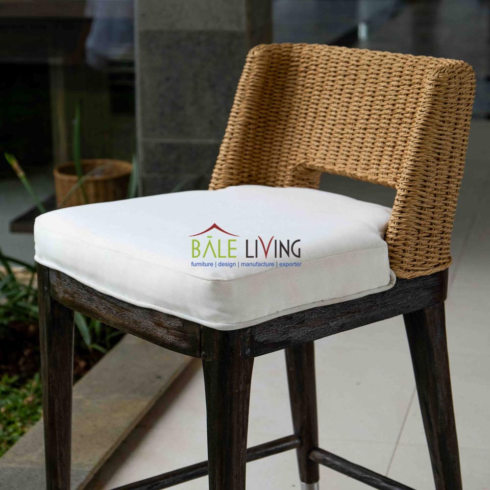 Firtz Rope Teak Bar Chair - Image 2